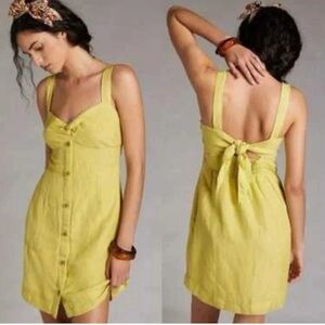 Anthropologie Maeve Linen Cotton Retro Sun Dress | Small